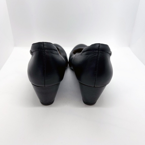 Hush Puppies Women's Leather Black Wedge Heel Pumps, Size 9 - Picture 3 of 7